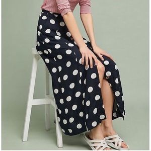 Maeve Claudette Polka Dot Button Front Maxi Skirt
